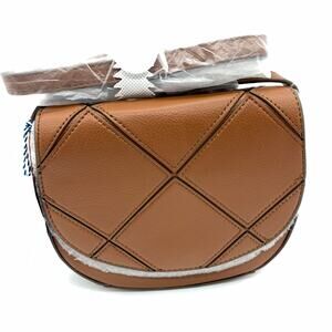 Draper James Crossbody Mia Saddle Bag Crossbody Panelled Tan Purse